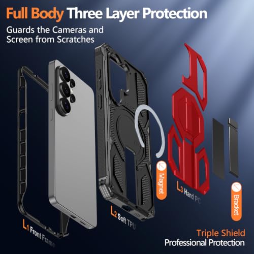 Coque Samsung S26 Ultra robuste avec protection militaire rouge - 2