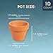 Juvale 10-Pack 1.5-Inch Mini Terracotta Plants Pots with Drainage Holes for Cactus, Succulents, Tiny Clay Terra Cotta Flower Pot Planters for Nursery, Indoor Garden, Patio, DIY Crafts
