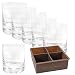 Produktbild Woodford Reserve QMBasic Glas Set - 6 Whiskey Gläser Set New York Bar + Eiswürfel-Behälter Silikon Form