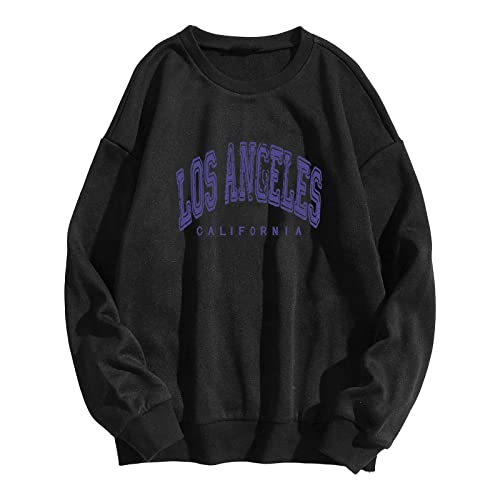 meiodtion Sweatshirt Damen Oversized Hoodie Damen O Neck Casual Letter...