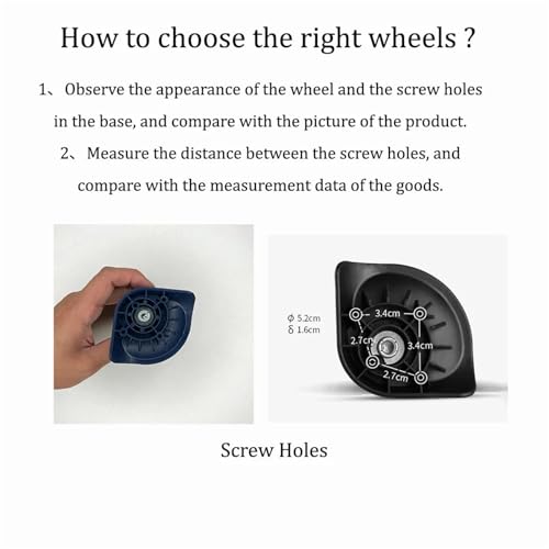 2pcs Trolley Case Universal Wheel Customs Box Compartment Rollers Accessories Set Replacement(W076 Black)4