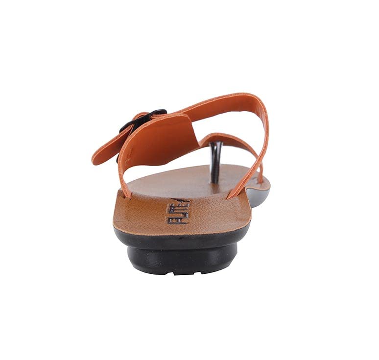 Image of flite Men's Slippers /Thong Slippers for Men /Leather Slippers for Gents /PU slippers for Boys (Tan, numeric 7)