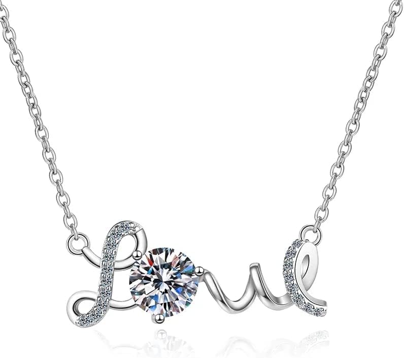 Collier Moissanite pour femmes pendentif prestige amour éternel en argent massif