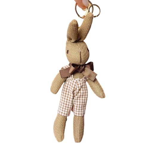 Cute Bunny Keychain for Women - Cartoon Rabbit Bag Charm Accessories, Dorge Purse Keyring Gift for Girls Teens