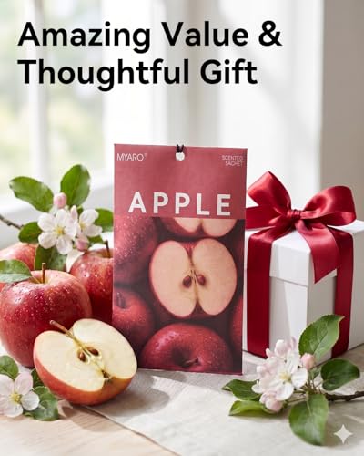 Image of MYARO Red Apple Scented Sachets Air Freshener: Sweet Fruity Fragrance Hanging Bag for Home, Bedroom, Closet, Lingerie Drawer, Car, Apartment Dorm - Aroma Gift for Women & Teen Girls,20 Packs