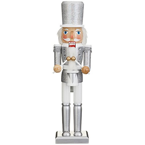 New Style Christmas Home Decoration Nutcracker Various Colour 38cm - Silver Base Silver Coat