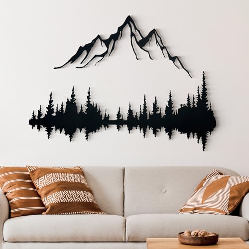 Wita Home Mountain and Forest Metal Wall Art, Wall Mounted