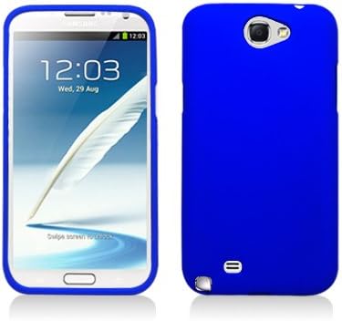 SAMNOTE2PCLP002 Rubber Essentials Slim and Durable Rubberized Case for Samsung Galaxy Note 2 N7100 - Retail Packaging - Blue