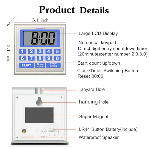 NUOSWEK Direct Entry Waterproof Timer