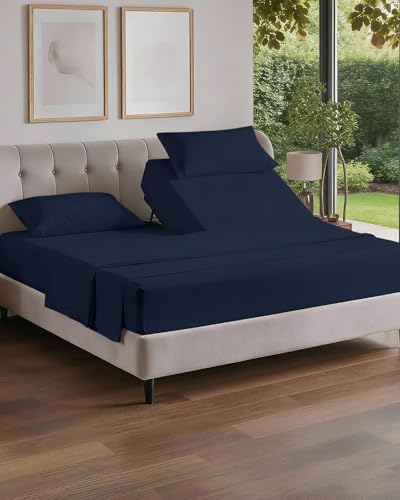 Flex Top Split Head King 4 Piece Sheet Set - Comfy Breathable...