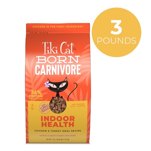 Image of Tiki Cat Born Carnivore Indoor Health Non-GMO, Chicken and Turkey Meal Recipe 3 lbs.