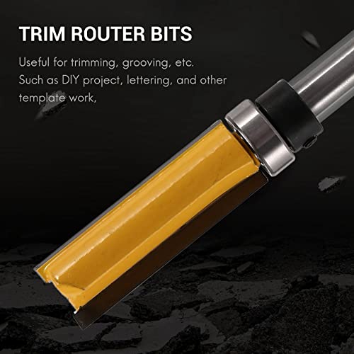 image for Spacesea 4Pcs Router Bits Top Router Bit 1/4 inch Straight Pattern Tem