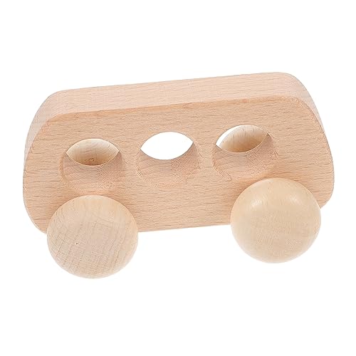 ULDIGI Wooden Push Car for Newborns Smooth Hand Grip Natural Push Car for Developmental Play and Fine Motor Skills