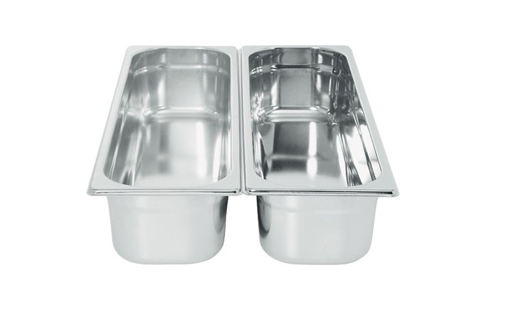 HENDI Contenitore Gastronorm, GN 2/4, resistenza termica -40 °C a 300 °C, compatibile con i forni a convezione, frigoriferi, bagno María, chafing dishes, 8.6L, 530x162x(H)150mm, acciaio inox 18/10