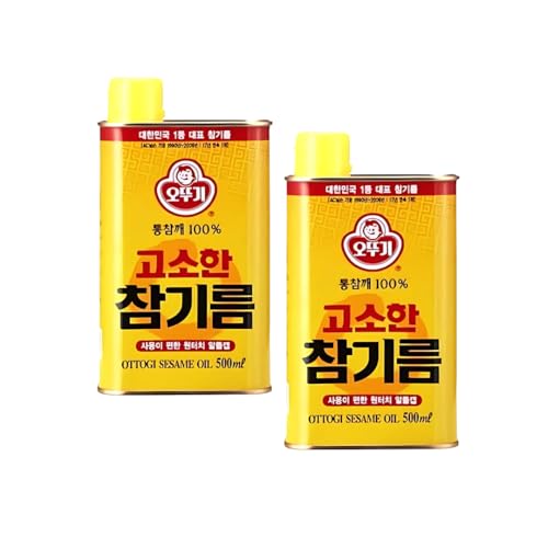 Korean Market | Aceite Coreano de Sésamo | Calidad y Sabor Intenso | 500ml | Pack de 2