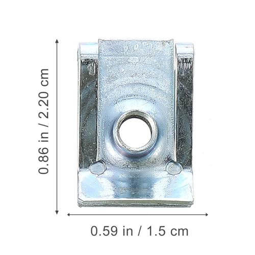 Juego de 100 tuercas de lengüeta y clips en U de acero inoxidable para coches 2