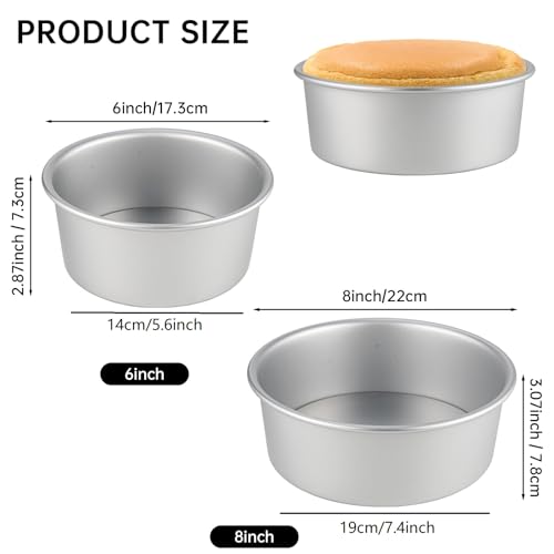 Lepohome SS-CAKE-02 Round Cake Pan Set - 6 Inch And 8 Inch Aluminium Cake Pans thumb #1