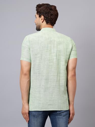 Image of LATEST CHIKAN Men's Cotton Regular Casual Strped Short Kurta Half Sleeves - (SK-LJ.DS.AS)
