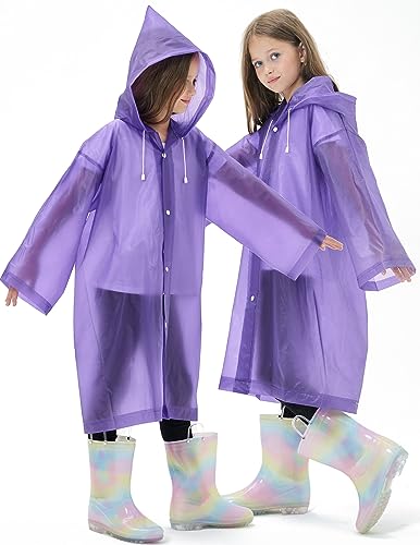 Hoomboom HB003_PU 2 Pack Waterproof Raincoats For Kids Reusable,Eva Rain Ponchos Emergency Rain Jacket thumb #6