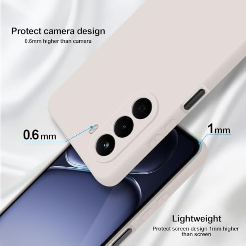 Image of DIZORO Microfiber Candy Compatible for Oneplus Nord ce6 lite 5G Smooth Touch Cushion Liquid Soft Silicone Gel Rubber Phone Case Non-Slip Full Body Protective Shockproof Back Cover - Stone