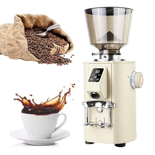 twostronking Macina Caffe' Elettrico, Macchina Caffe Macinato, Doppia modalità di Dosaggio, con Contenitore per Chicchi da 1 Libbra E Macina da 64,0 Mm, 9 Impostazioni di Macinatura Grossa/Fine White