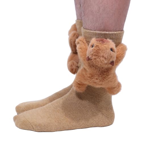 Image of Sloth Socks for Women, Cute 3D Fuzzy Socks, Christmas Stocking Stuffers