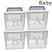 Produktbild Genlesh Transparente Luftballon-Box, 4 Stück/Set für Babyparty, Party-Dekoration, Ballon-Box, Karton, Weihnachtsgeschenk für Party-Dekorationen, weiß, Baby