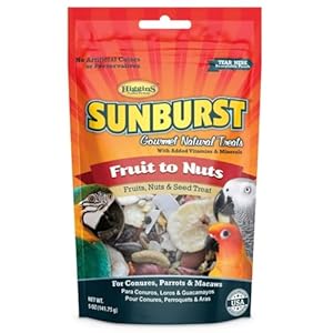 Higgins Sunburst Fruits to Nuts Gourmet Treats for Conures, Parrots & Macaws
