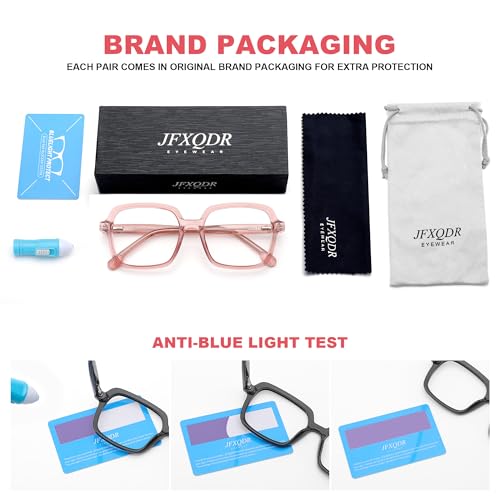 Jfxqdr RF6215 Blue Light Blocking Glasses For Women And Men, Retro Square Frame Computer Gaming Eyeglasses Anti Glare & Uv Rf6215  thumb #5