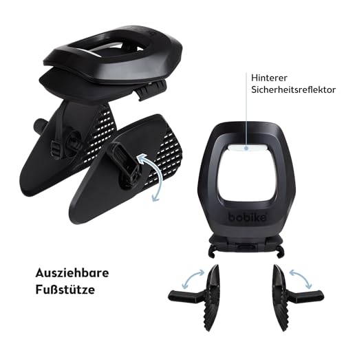 BOBIKE 8010600002 - Fahrradkinderrücksitz ONE JUNIOR für Fahrräder mit 26” bis 29” Laufrädern geeignet für Kinder mit Verankerung im Gepäckträgerin Farbe Schwarz/Dunkelgrau