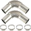24mm Air Diesel Parking Heater Exhaust Pipe Tube Elbow Connector Exhaust Pipe Duct Connector Diesel Boat Heater Parts Car Accessories for Eberspacher Webasto - silver-2pcs