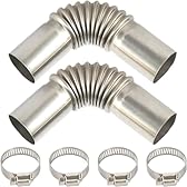 24mm Air Diesel Parking Heater Exhaust Pipe Tube Elbow Connector Exhaust Pipe Duct Connector Diesel Boat Heater Parts Car Accessories for Eberspacher Webasto - silver-2pcs