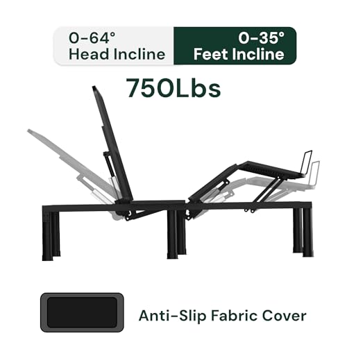 Image of SunsGrove Full Adjustable Bed Frame with Wireless Remote, Zero Gravity, Head & Foot Incline, Anti-Snore, Memory Presets, Quiet Motor, Electric Bed with Adjustable Leg Heights