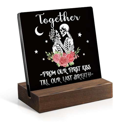 Juoqg Gothic Acrylic Sign with Wooden Stand Couples Gift B