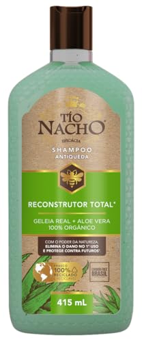 Tío Nacho Shampoo Reconstrutor Antiqueda Natural com Aloe Vera e Geleia Real – Reparação Profunda, Fortalecimento e Hidratação para Cabelos Danificados 415ml