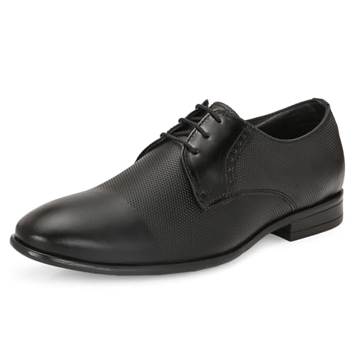Image of Blue Leather by Centrino Lace-up Men's Formal Shoe | Stylish with Soft Cushioned Insole | Trendy Lace-Up Design | Durable Leather with Anti-Skid Sole | Perfect for Formal Wear (4039)
