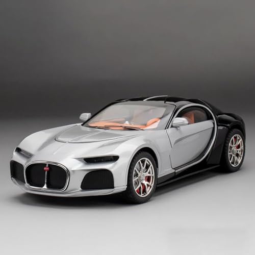 Image of Bugatti Toy Car for Kids 1:24 Scale Atlantic Model Car Diecast Metal Cars for Kids Light Sound Pull Back Openable Door Cars