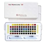  Caja de dibujo con acuarelas de bolsillo, 60 colores variados, acrílico, multicolor, de la marca Sakura Koi
