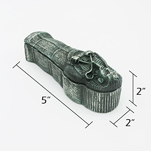 Kocris Casa Pyramid Pharaoh Aquarium Fish Tank Decorations Statues Figurine Sculpture Ancient Egypt Reptile Turtle Lizard Spider Tanks Terrarium Egyptian Décor Ornament Pet (Mummy Coffin Green) - Image 4