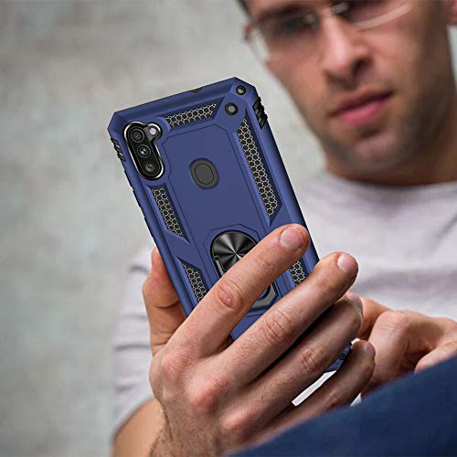 Coque Samsung Galaxy A11 Yiakeng bleu avec écran verre trempé - 5