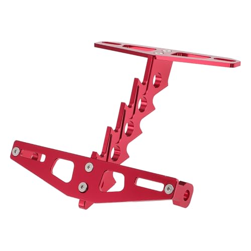 Cadre plaque immatriculation moto en aluminium rouge anti-vibrations