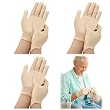 Chicingyou 3 Pairs Elderly Skin Thin Protector Gloves Full Finger Protective Gloves Bruise Abrasion Protective Cover Bruising(Skin)