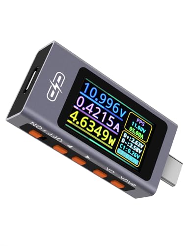 POROMETISTO UT01C USB Tester 3.3-40V 0-12A USB C Cable Tester Voltage Current Power Tester Multimeter Fast Charging Protocol Detection Ripple Measurement PD2.0/PD3.1 QC2.0/QC3.0/QC4.0 (Purple)