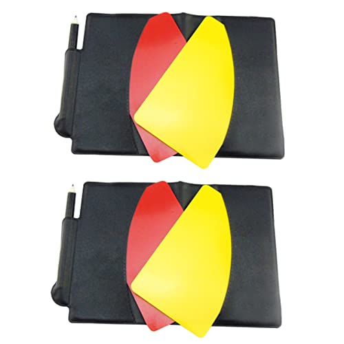 Totority Professional Referee Cards Red Yellow Cardstock Set Pencil Holder for Match