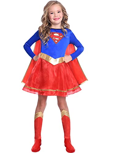 amscan 9906076 - Kids Official Warner Bros. DC Comics Supergirl Classic Fancy Dress Costume Age: 8-10 Yrs Blue