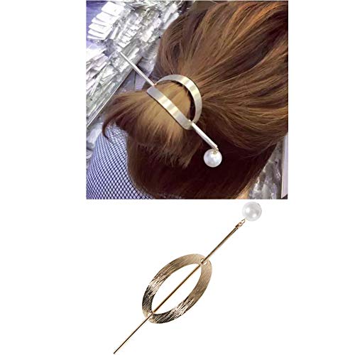 6 Pack Vintage Minimalist Decorative Metal Gold Hair Sticks Hairpins Shawl Pins Long Forks Chopsticks Clips Barrettes Bun Cover Holder Hair Styles Circle Hair Slides Accessories #TOP4