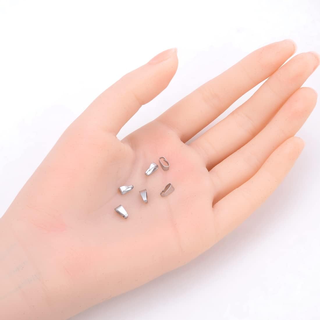 100pcs Adabele 304 Stainless Steel 7mm Snap On Pendant Clasp Bail Clips image 5
