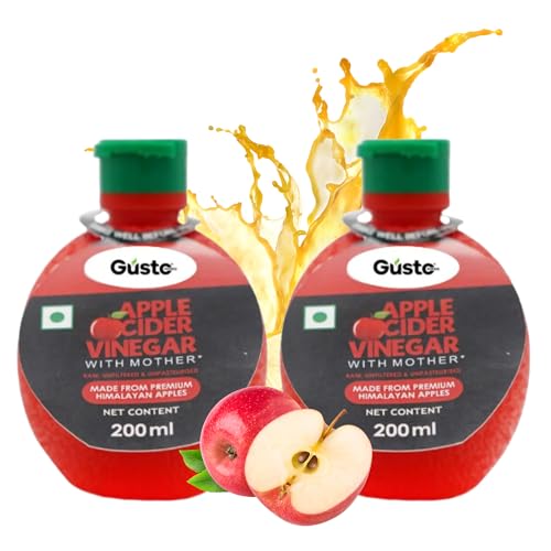 Image of Apple Cider Vinegar with the Mother - 400ml (Pack of 2, 200ml Each) | Raw, Unfiltered, Unpasteurized Vinegar | Premium Himalayan ACV with Mother | For Salads, Dressings or Detox Waters
