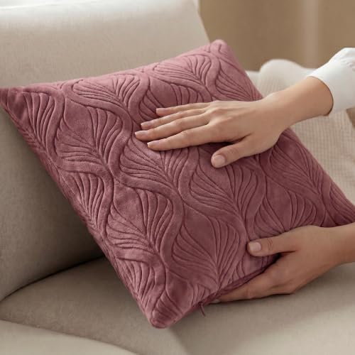 Image of Yellow Weaves Jacquard Cushion Covers | Sofa Cushion Covers | Throw Pillow Cover for Sofa, Couch, Living Room| Removable & Washable | 16x16 Inches, Set of 3 (Wine)