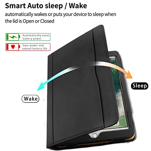 Leather Case For iPad A16 (11th Generation 2025) and For iPad10th Generation 2022 (iPad-10) Premium Black/Tan Leather - Image 4